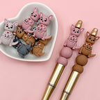 3D Kangaroo Mom and Baby Silicone Focal Beads Animal Design 20pcs 2