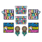 Silicone Focal Beads Dreams With Printed Text 20pcs