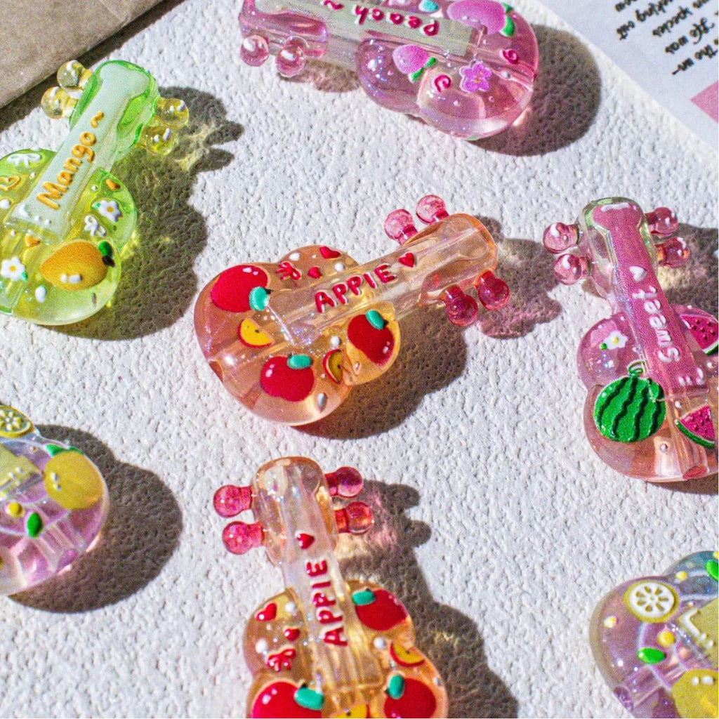 22mm Transparent Glow Colorful Guitar Acrylic Beads 20pcs