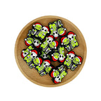 Silicone Focal Beads Christmas Jack And Grinch Wearing Santa Hats 20pcs 2