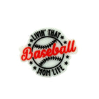 Silicone Focal Beads Baseball Mom Life Circle Badge 20pcs