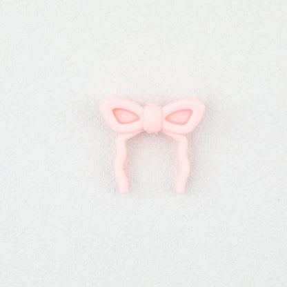 Colorful Bow Silicone Focal Beads with Hole 20 pcs - Pink