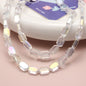 Electroplated Hexagon Glass Beads 10mm Transparent Iridescent 10pcs 15