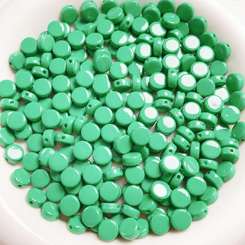 Flat Acrylic Beads 8mm Glossy Colorful Mixed 50pcs 7