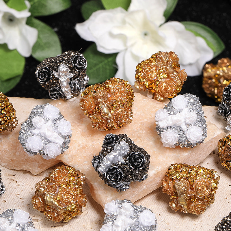 Fancy Resin Cupid Heart Beads 21x23mm 10pcs