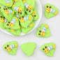 Green Leaf Caterpillar Silicone Focal Beads 20pcs