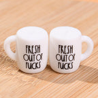 Silicone Focal Beads Printed Cup With Handle 20pcs 10