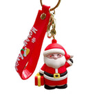 Silicone Christmas Keychain Cartoon Santa Snowman Tree Deer Charm 5