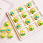 Hand-Painted Round Acrylic Beads 16mm Cartoon Design 5pcs 4