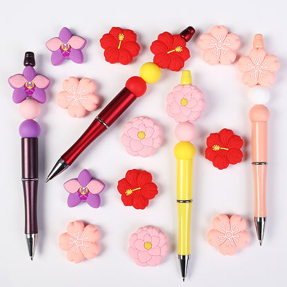 Floral 3D Silicone Focal Beads Assorted Flower Shapes 20pcs 6