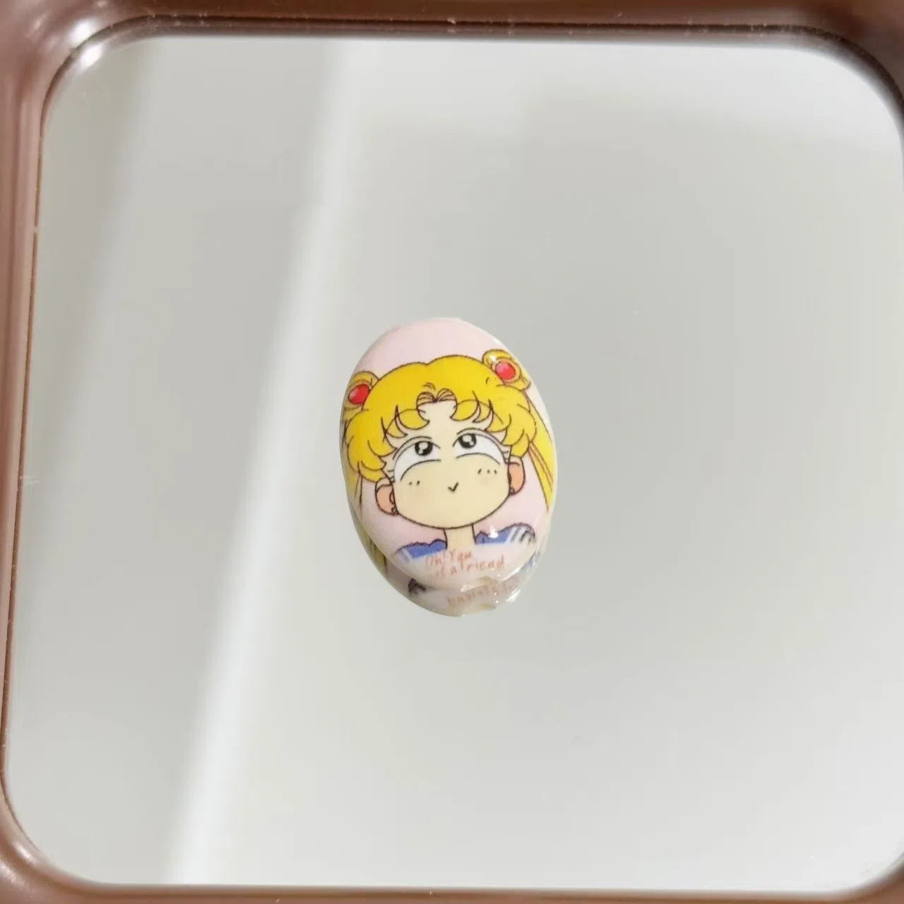 Oval Acrylic Beads 25mm Sailor Moon Anime Pattern 10pcs 6