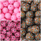 Cow Skull Pattern 15mm Silicone Round Beads Printed Design 50pcs