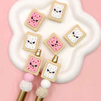 Silicone 3D Cheese Cracker Focal Beads Cute Biscuit Shape 20pcs 3