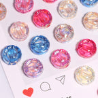 Translucent Colorful Flower Round Acrylic Beads 10mm 40pcs 3