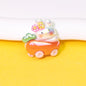 Cute Animal Driving Fruit Cart Resin Beads Glossy Mixed 10pcs 7