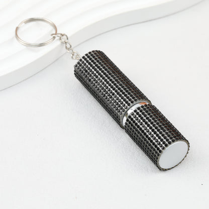Rhinestone Perfume Spray Bottle Keychain Zinc Alloy 5ml Pink