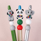 Silicone 3D Focal Beads Autism Pet Love Puzzle Pattern Puppies Panda 8
