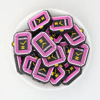 Purple Yellow LV Watch Dial Silicone Focal Beads 20Pcs  3