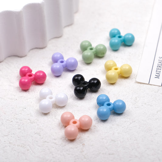 Acrylic Three-Spherical Spacer Beads 13mm Solid Color Baking Painted 500pcs 2