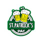 Silicone Focal Beads St Patrick Day Festive Beer Mugs Bold Lettering 20pcs