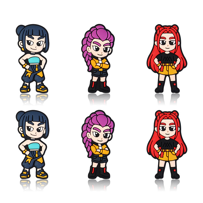 Silicone Focal Beads KPop Demon Hunters Standing Figure 20pcs