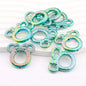 Deep UV Color Plated Solid Color Mickey Ring Head Acrylic Beads 2pcs 11