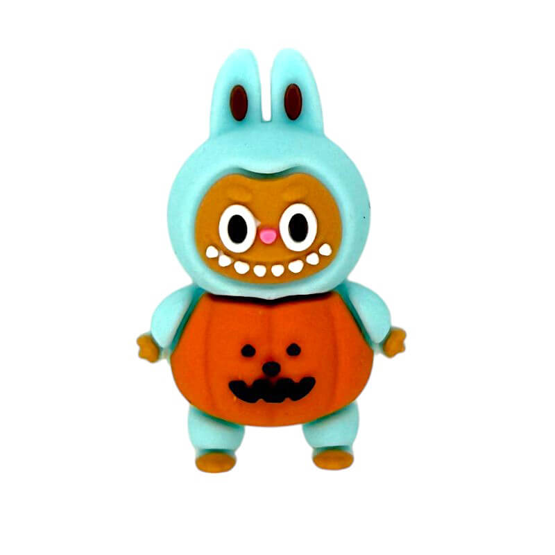 Silicone 3D Focal Beads Pumpkin Bunny Smiling Face Multi Color 20Pcs 3
