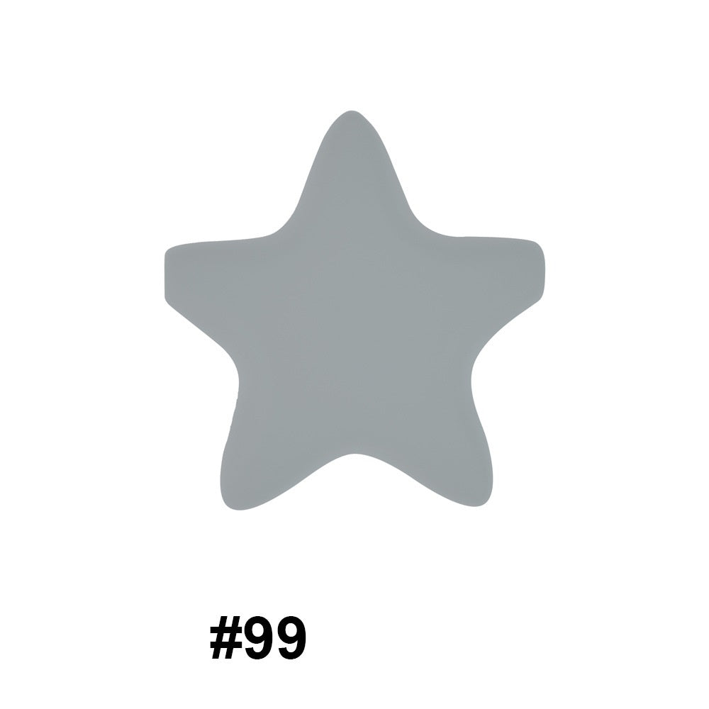 Star Shaped 45mm Silicone Beads Smooth Surface 50pcs 10