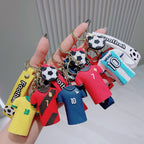 PVC Soccer Jersey Keychain Football Player Number Charm