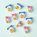 Silicone 3D Focal Beads Disney Donald Duck Daisy Side Profile 20pcs 2