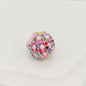 Wavy Rhinestone Beads 18mm Bubblegum Acrylic Multicolor 4pcs 12