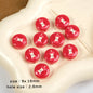 Half Apple Acrylic Beads 9x16mm Glossy Red Yellow 8pcs 3