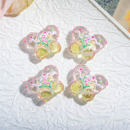 20pcs 22mm Cartoon Butterfly Acrylic Beads for Jewelry Making 4