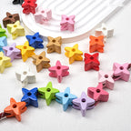 Glossy Clover Shaped Acrylic Beads 25x24x14mm Hole 6mm 20pcs