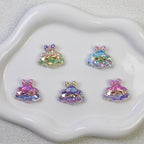 Glitter Bow Cloud Resin Beads 25mm Pastel Sparkle 10pcs