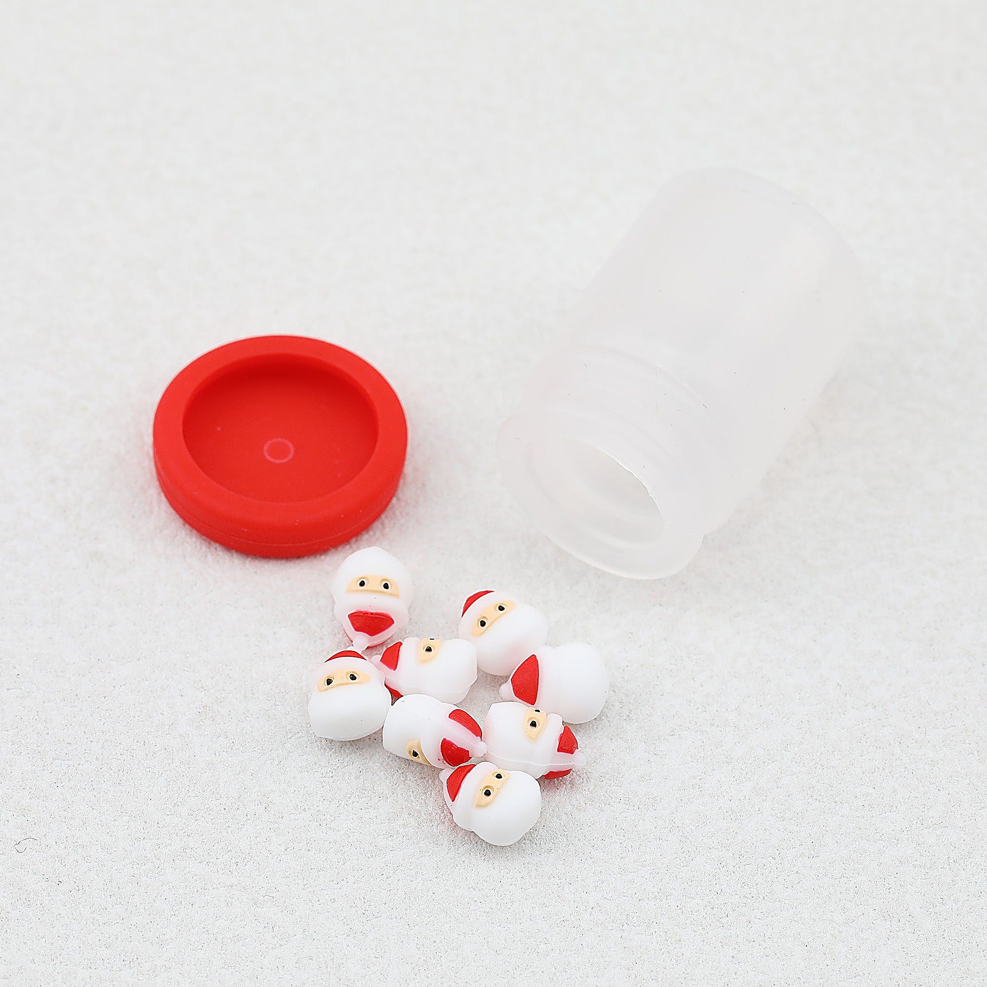 Silicone 3D Christmas Focal Beads Christmas Big Bottle 20pcs - Santa Claus