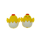 Silicone 3D Focal Beads Easter Chicken Chick Nestled in Cracked Egg