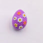 Silicone 3D Focal Beads Easter Egg Four Color Floral Accents 3