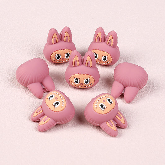 Silicone 3D Focal Beads Bunny Labub Unique Expressions 20pcs
