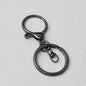 Zinc Alloy Lobster Clasp Keychain Hardware with Split Ring - Gun Black