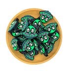Silicone Focal Beads UFO Skull Aliens With Small Flag 2