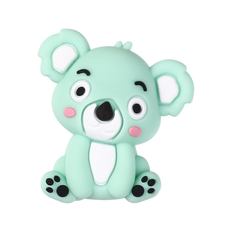 Silicone 3D Focal Beads Koala Sitting Pose Pastel Colors 20pcs 11