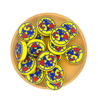 Silicone Focal Beads Club America de Futbol Yellow Background Blue Map Red Initials 2