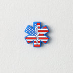 US Independence Day Silicone Focal Beads Blue Ambulance 20pcs