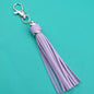 PU Leather Tassel Keychain 9cm Strips Silver Lobster Clasp 19
