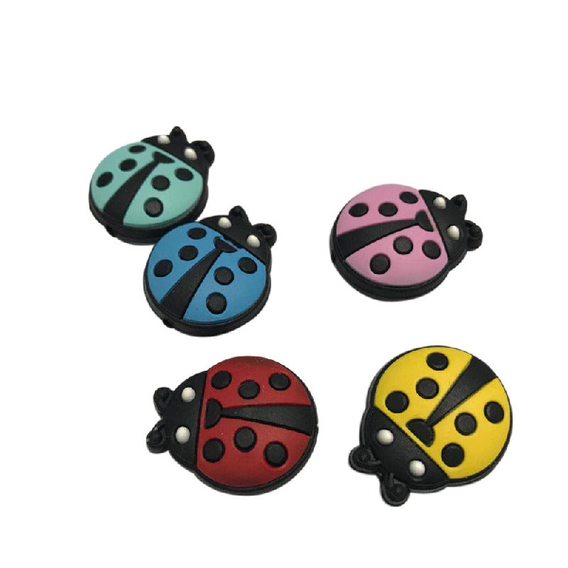Silicone Focal Beads Seven-spotted Ladybug Rounded Shape 20pcs 3
