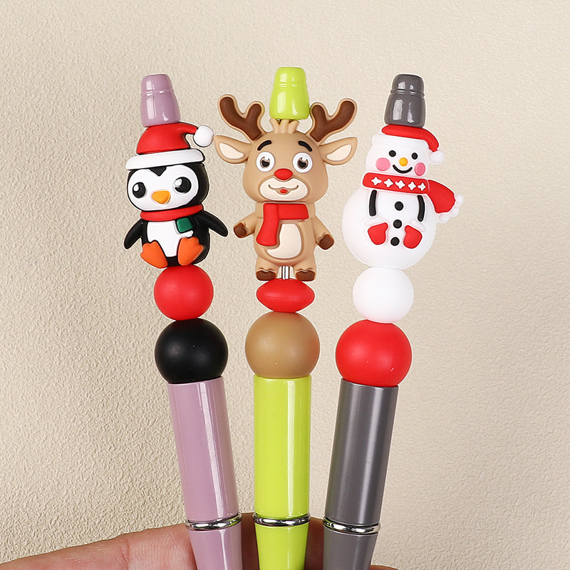 Silicone 3D Focal Beads Christmas Gingerbread Man Santa Claus Gift 20pcs 8