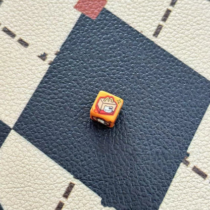 Mcdon Series Acrylic Square Beads 10mm Printed Mixed Colors 20pcs 3