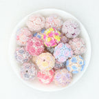 Flower Cluster Bubblegum Resin Beads 20mm 10pcs - mixed
