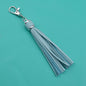PU Leather Tassel Keychain 9cm Strips Silver Lobster Clasp 16